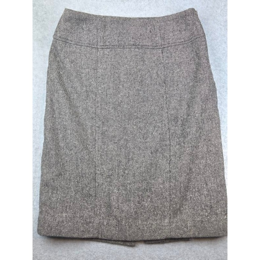 Banana Republic Gray Herringbone Wool Blend Pencil Skirt Size 0 Stretch Lined